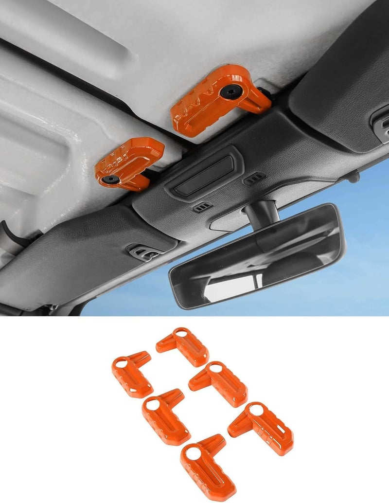 Savadicar Orange Interior Accessories - Hardtop Latches Trim Cover for 2018-Present Jeep Wrangler JL JLU 4XE & Gladiator JT - Solid Color Interior Decor Upgrade Option, 6-Piece - Image 1